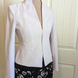 White House Black Market Moto Jacket, Pale Lavender Plum, Size 6P, Zippers